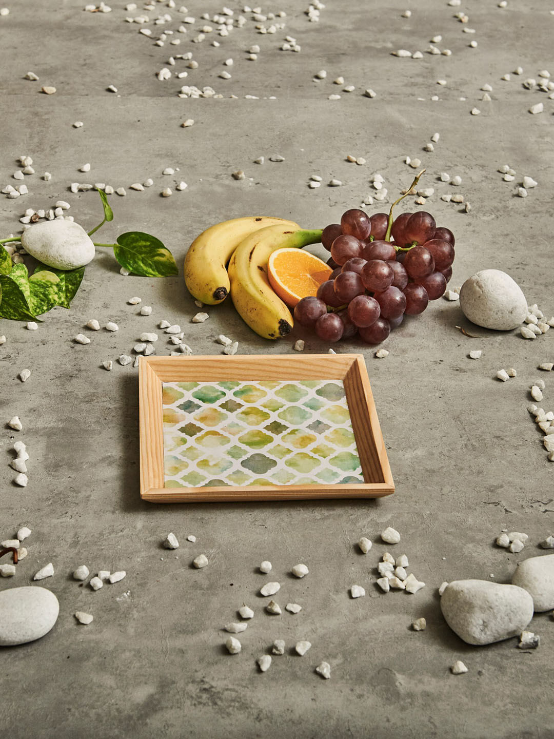 A Tiny Mistake Sea Green Mughal Jali Printed Square Serving Tray