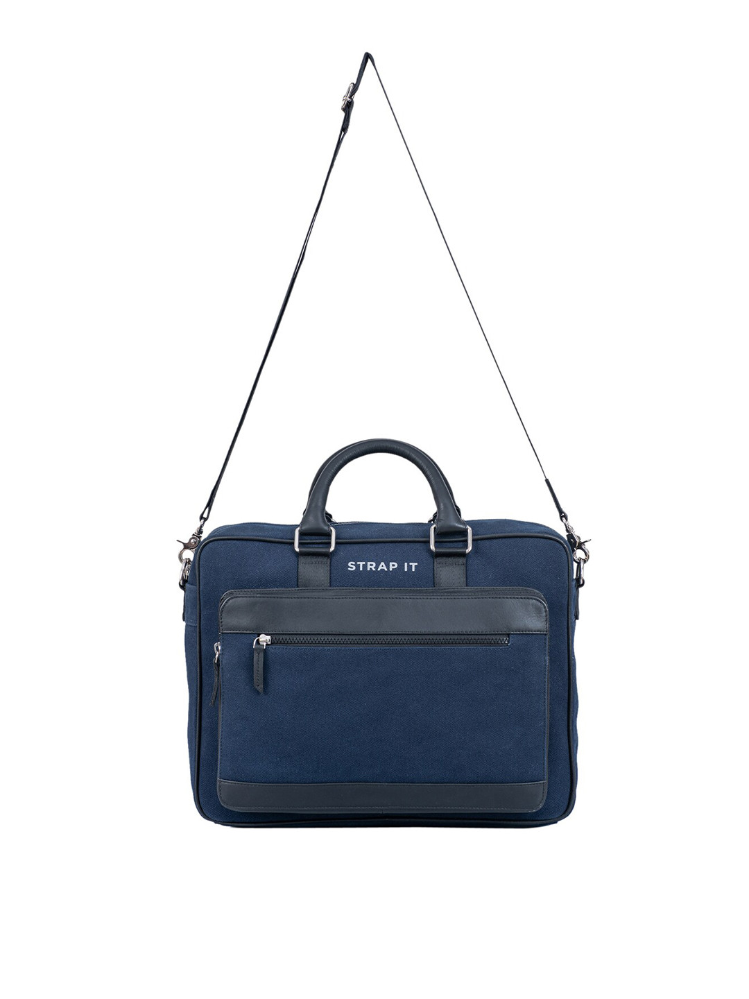 STRAP IT Men Navy Blue 15 Inch Laptop Bag
