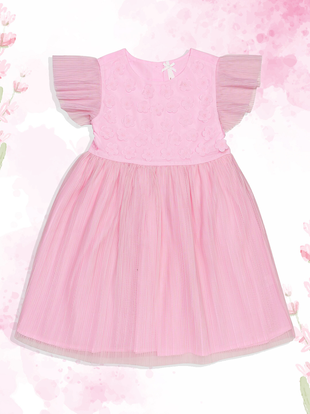 H By Hamleys Girls Pink A-Line Accordion Pleated Dress