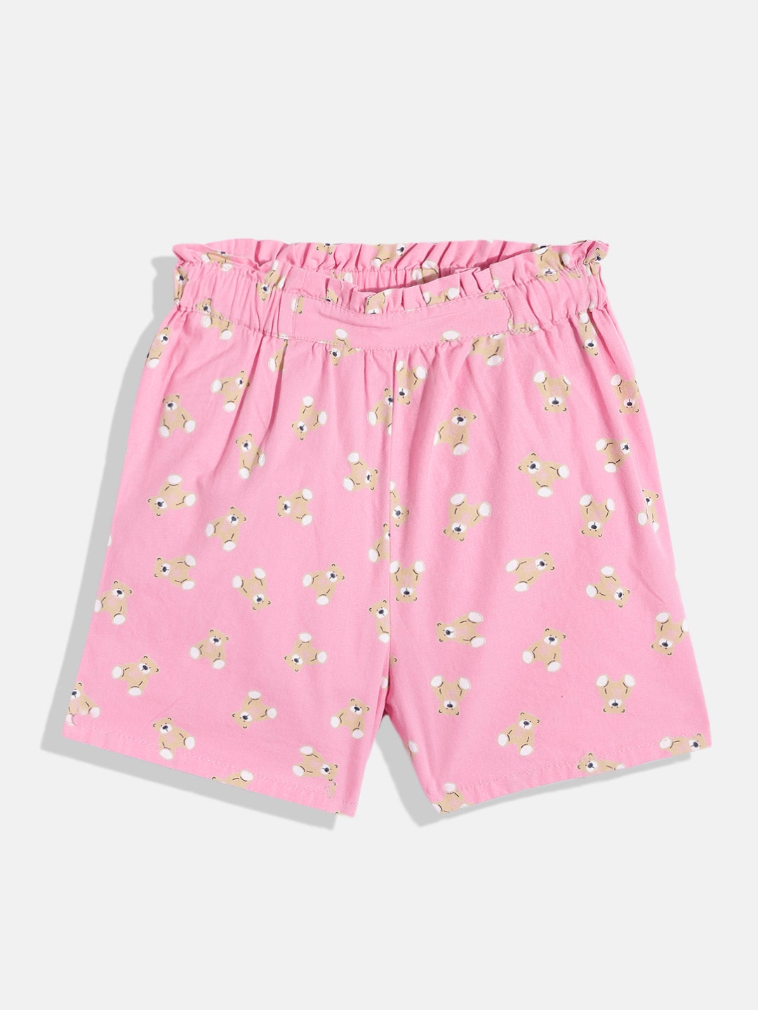 Buy H By Hamleys Infant Girls Pink Beige Conversational Printed Paper Bag Waist Cotton Short Shorts for Girls 17475602 Myntra