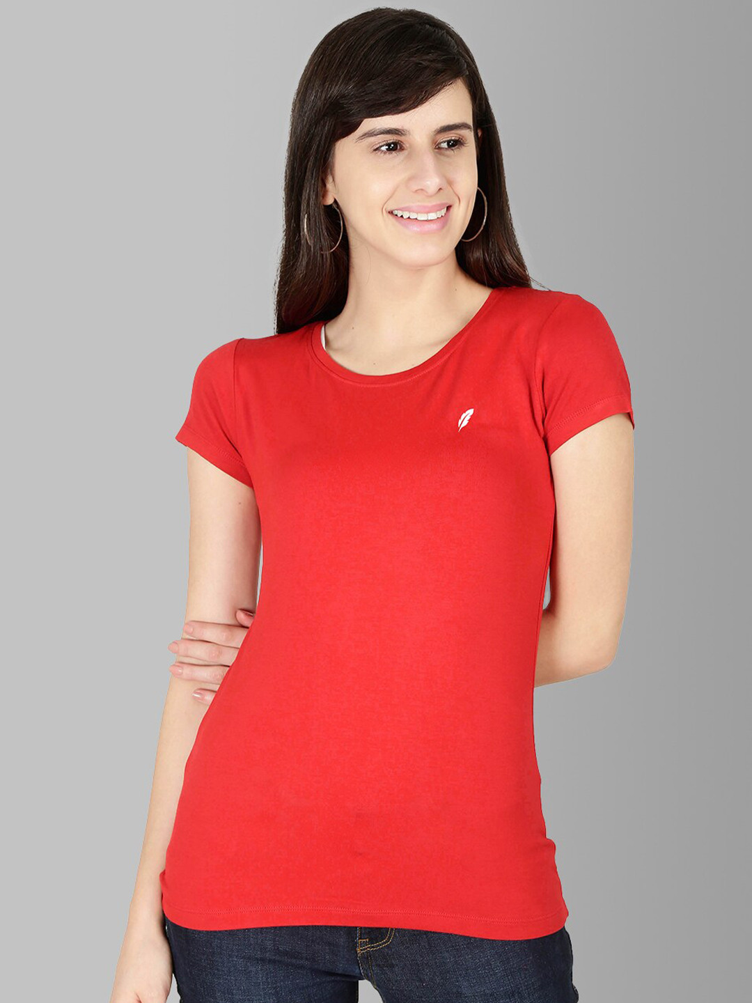 Feather Soft Elite Red Slim Fit Running T-shirt