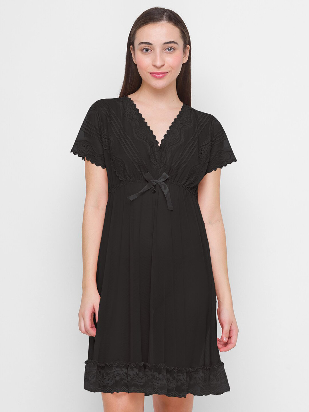 FashionRack Black Net Baby Doll