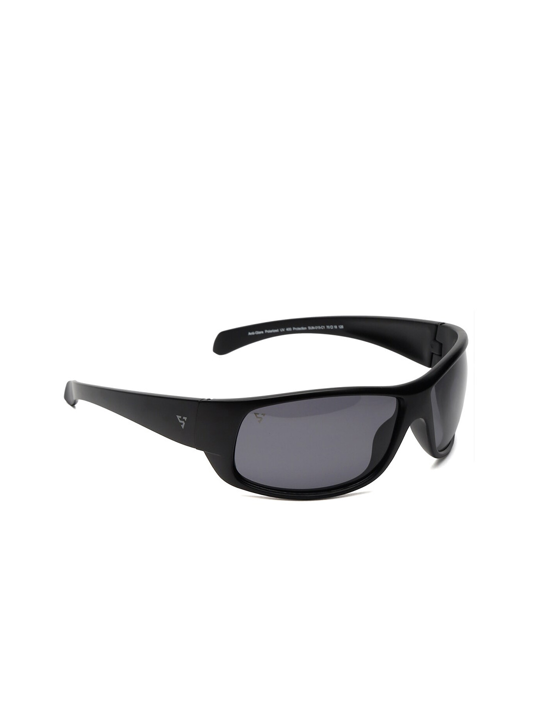 SUNNIES Unisex Grey Lens & Black Rectangle Sunglasses SUNNIES-015-C1