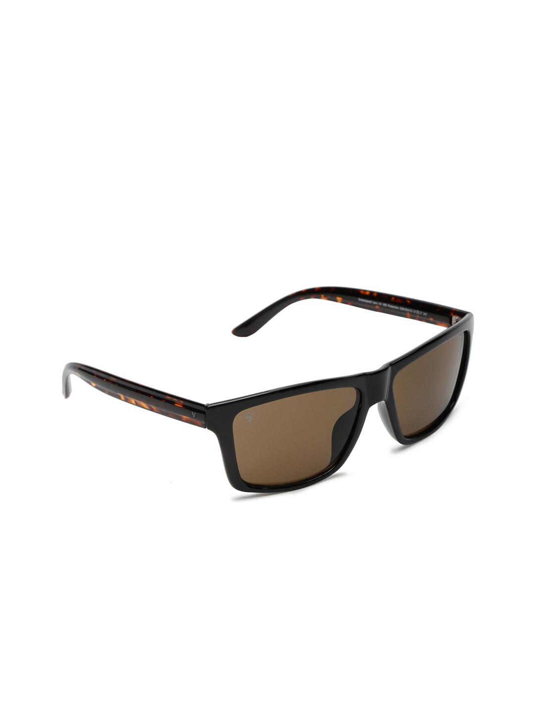 SUNNIES Unisex Brown Lens & Black Rectangle Sunglasses SUNNIES-014-C3