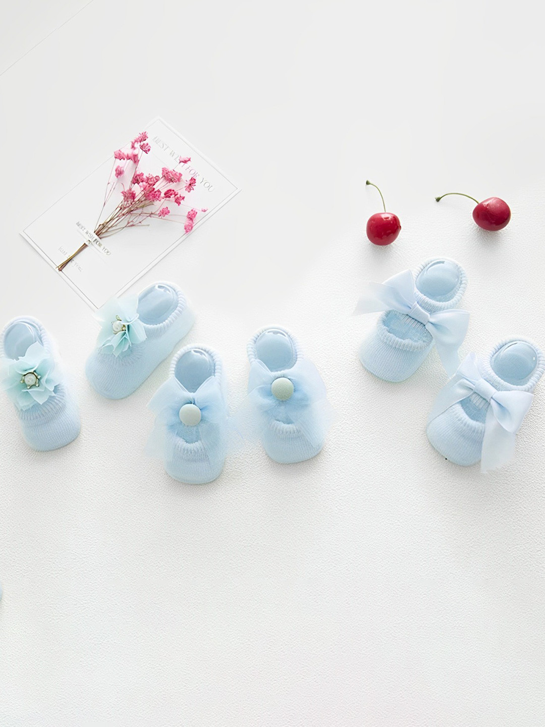 SYGA Kids Pack Of 3 Blue Cotton Socks