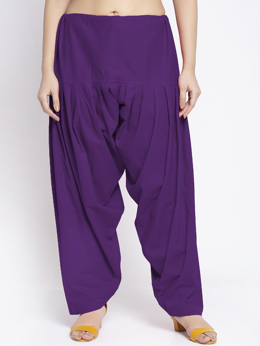 Jinfo Women Purple Solid Pure Cotton Salwar