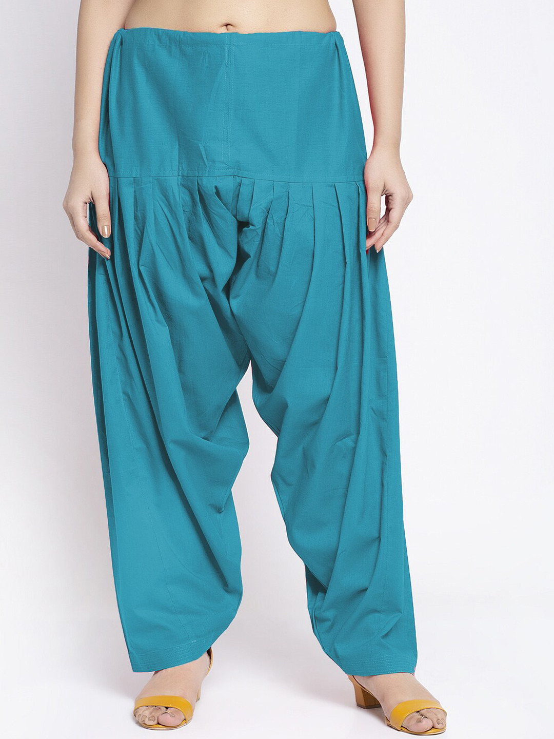 Jinfo Women Sky Blue Solid Cotton Salwar