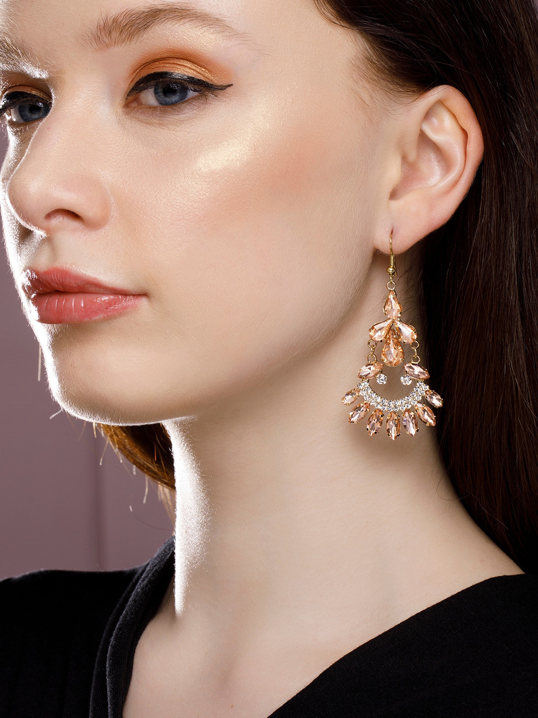 TOKYO TALKIES X rubans FASHION ACCESSORIES Women Gold-Toned Contemporary Drop Earrings