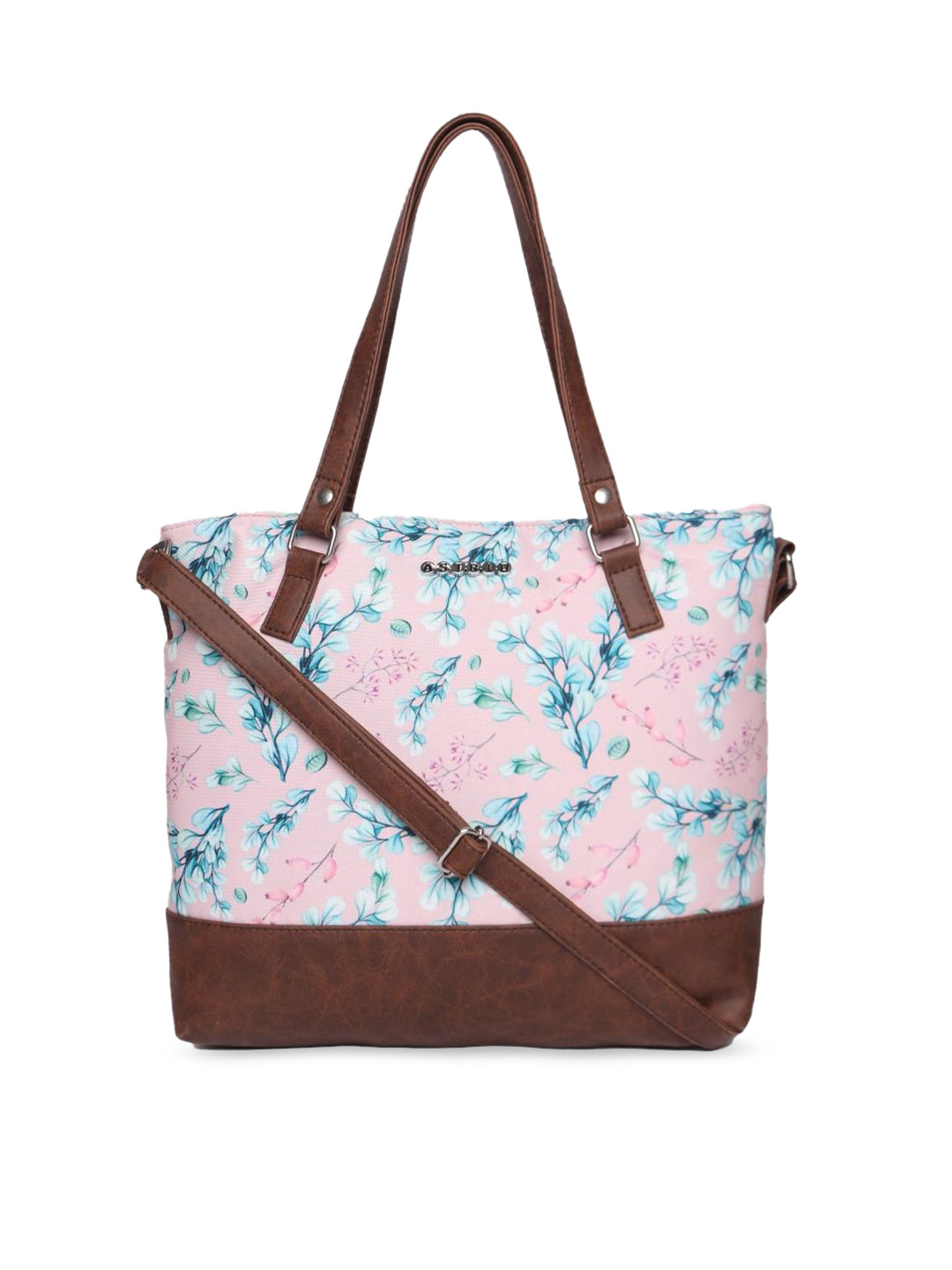 ASTRID Pink Floral Printed Shopper Tote Bag
