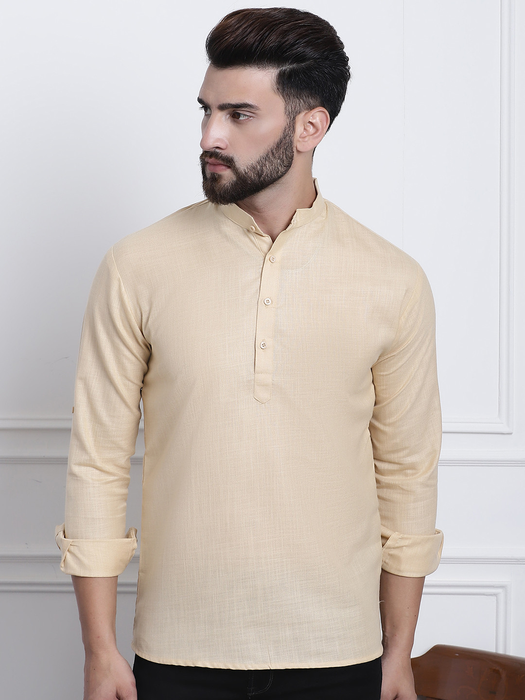 Anug by SOJANYA Men Beige Kurta