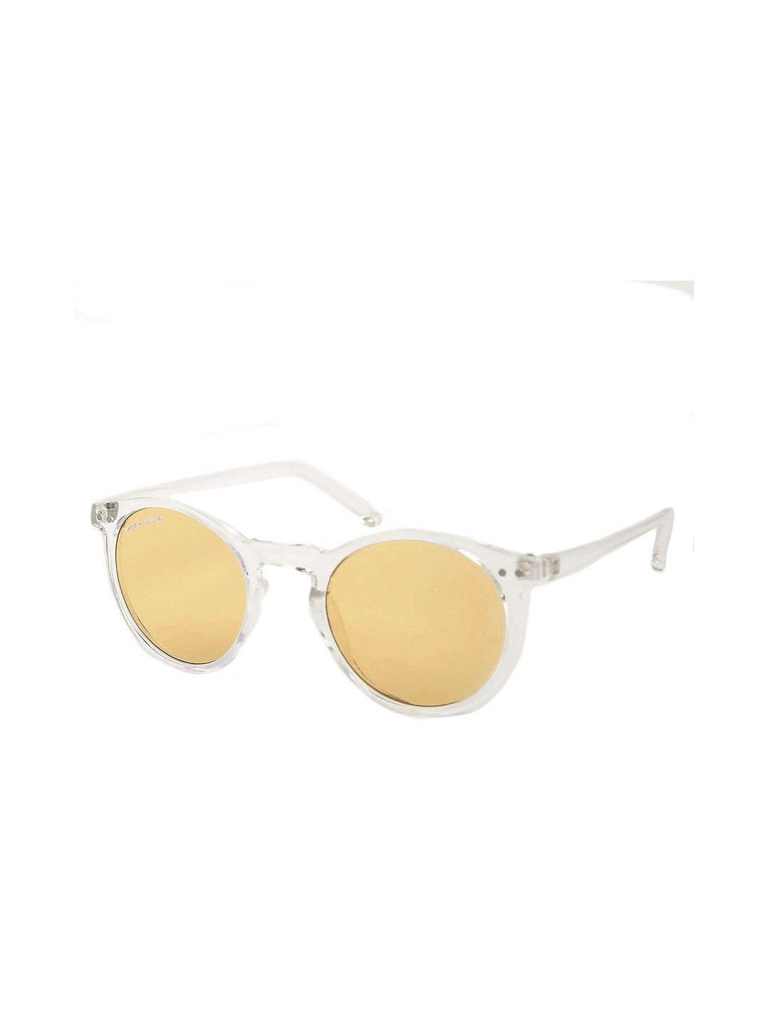 Micelo Martin Women Orange Lens & White Oval Sunglasses with UV Protected Lens