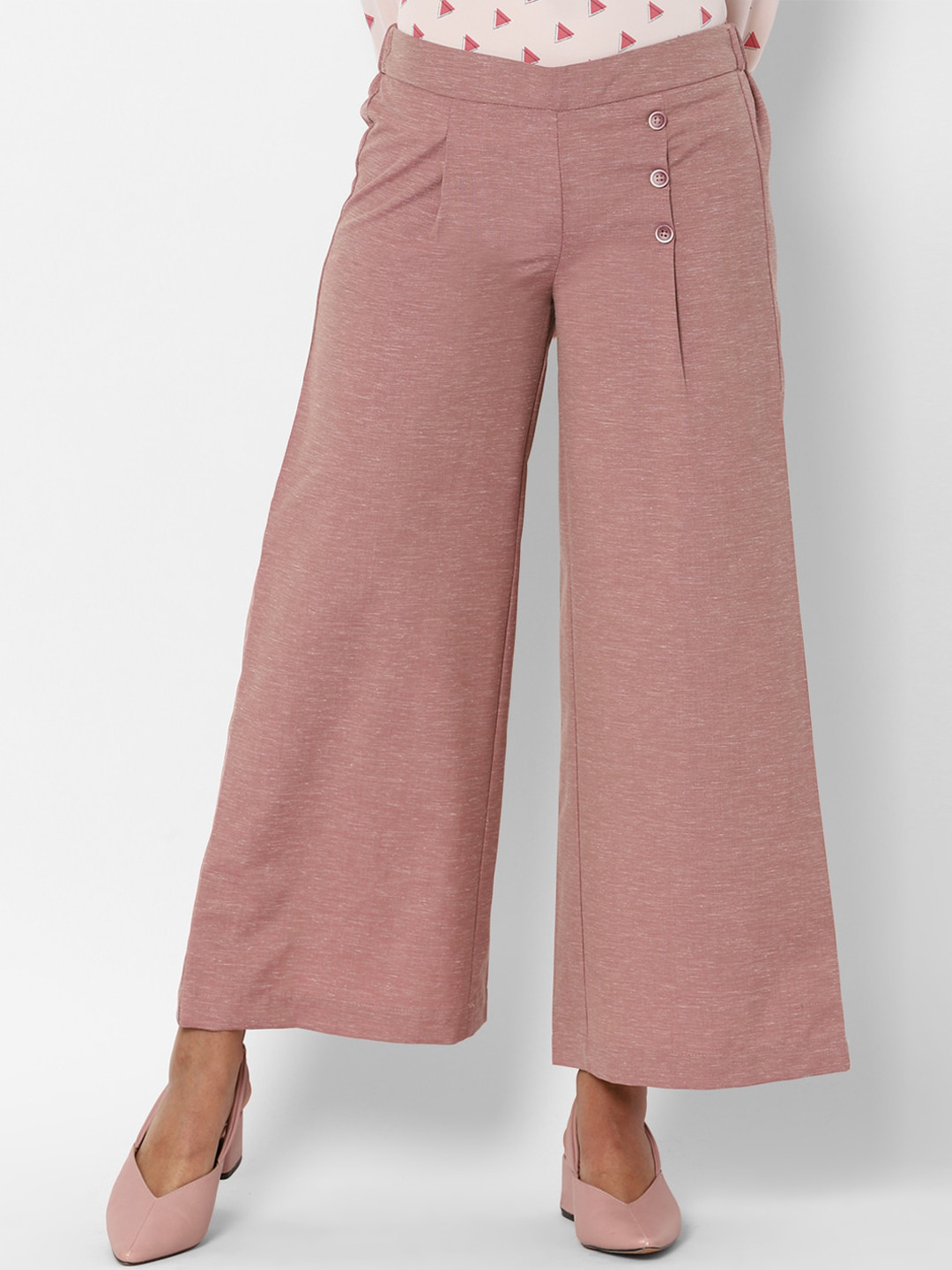 Allen Solly Woman Women Pink Flared Trousers