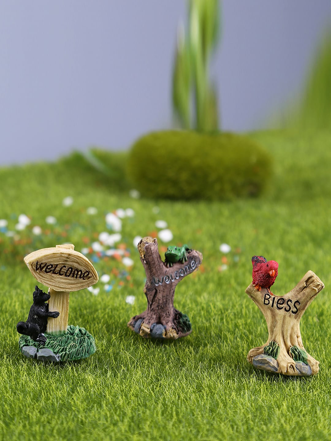 TAYHAA Set Of 3 Brown Welcoming Trees Garden Accessories