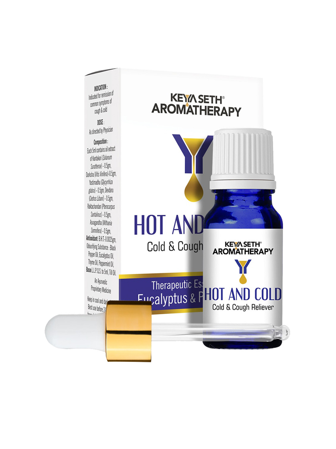 KEYA SETH AROMATHERAPY  Blue Hot & Cold Congestion Reliever Essential Oil