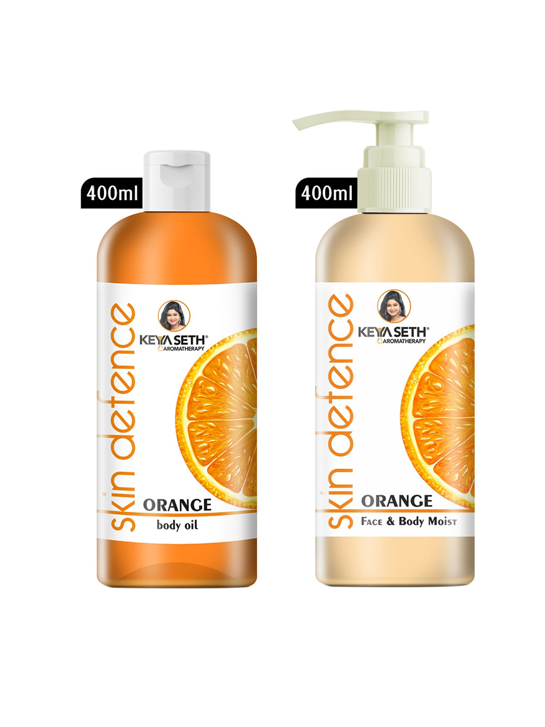 KEYA SETH AROMATHERAPY  Set of Complete Winter Skin Care Orange Body Oil & Body-Face Mist 400 ml each