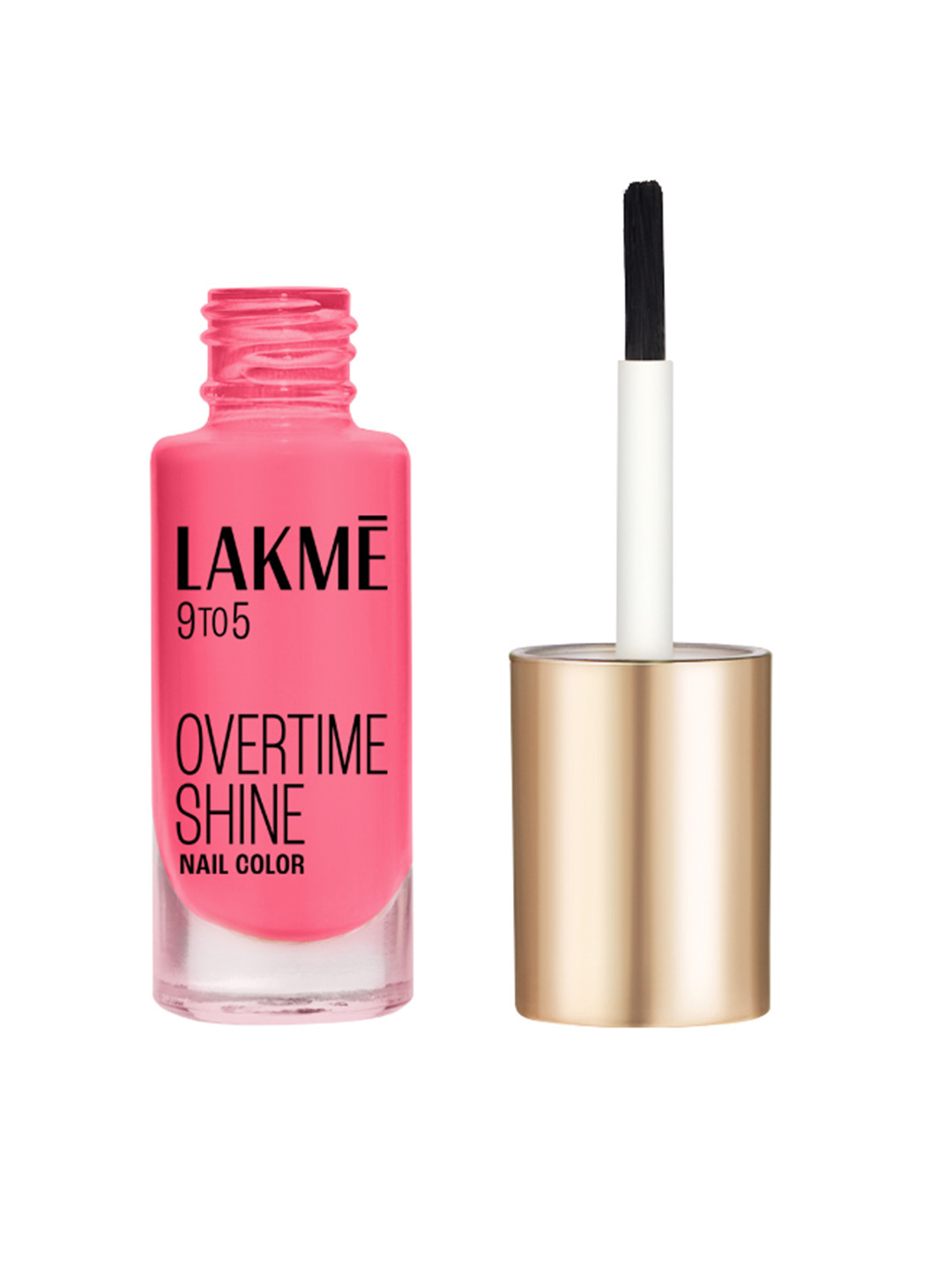 Lakme 9to5 Overtime Shine Glossy Long Lasting & Quick Dry Nail Color 6ml - Pink Flash