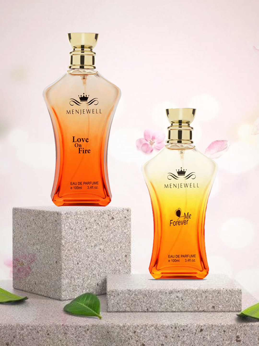 Menjewell Set of 2 Eau de Parfums - Men Love On Fire Noir & Women Love Me Forever Floral