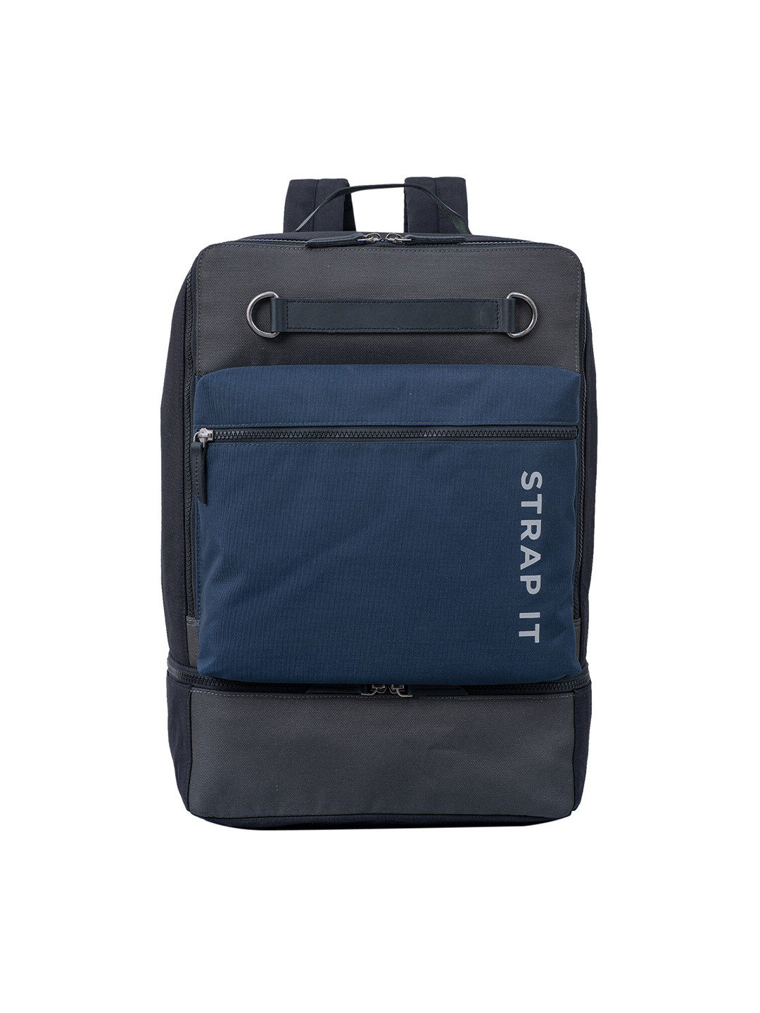 STRAP IT Unisex Blue & Black Contrast Detail Laptop Bag