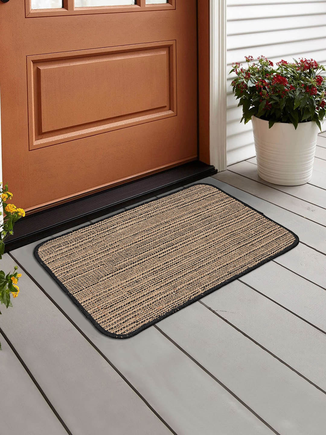 Saral Home Black & Brown Jute Floor Mats & Dhurries