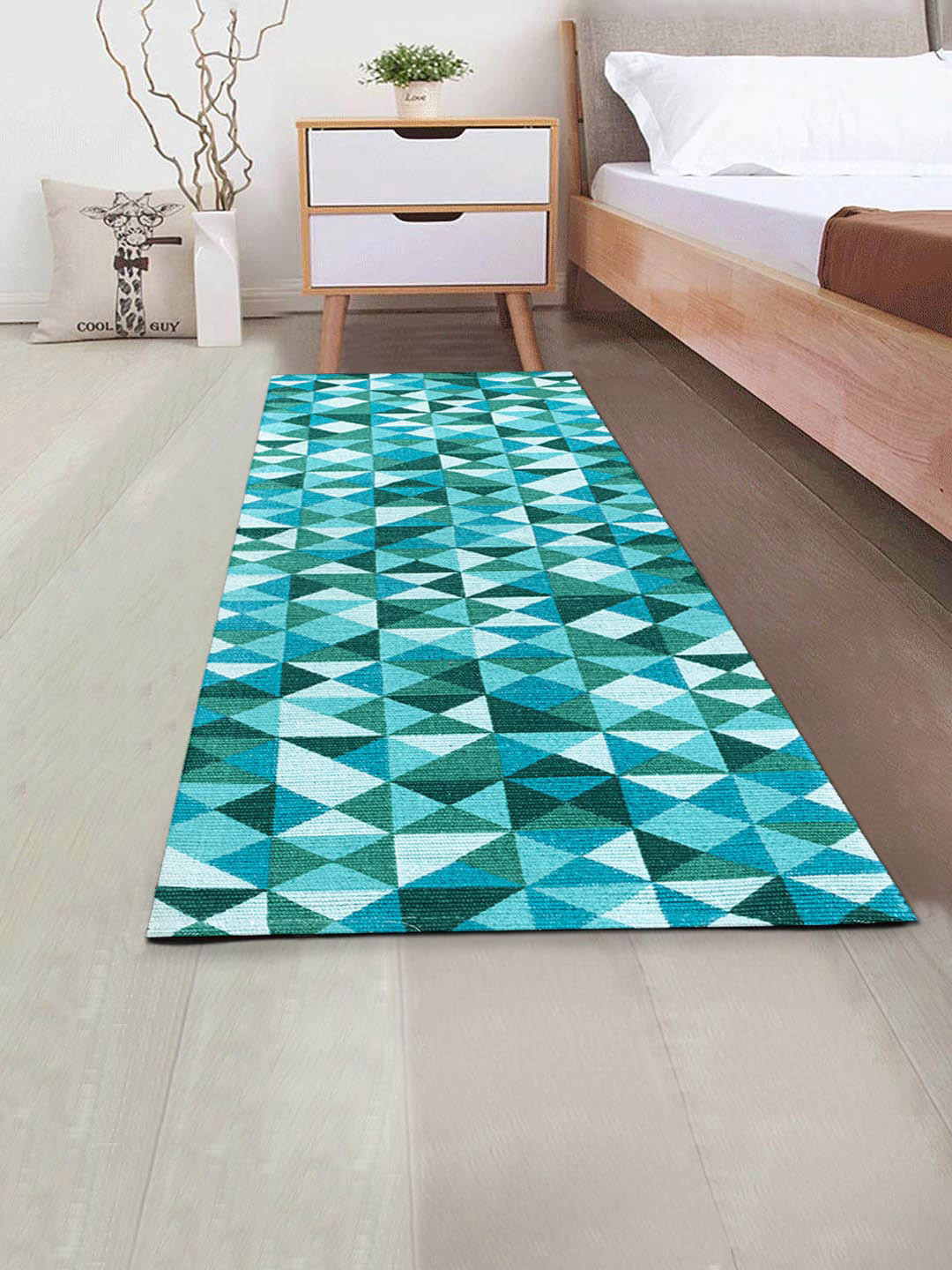Saral Home Turquoise Blue Cotton Runner
