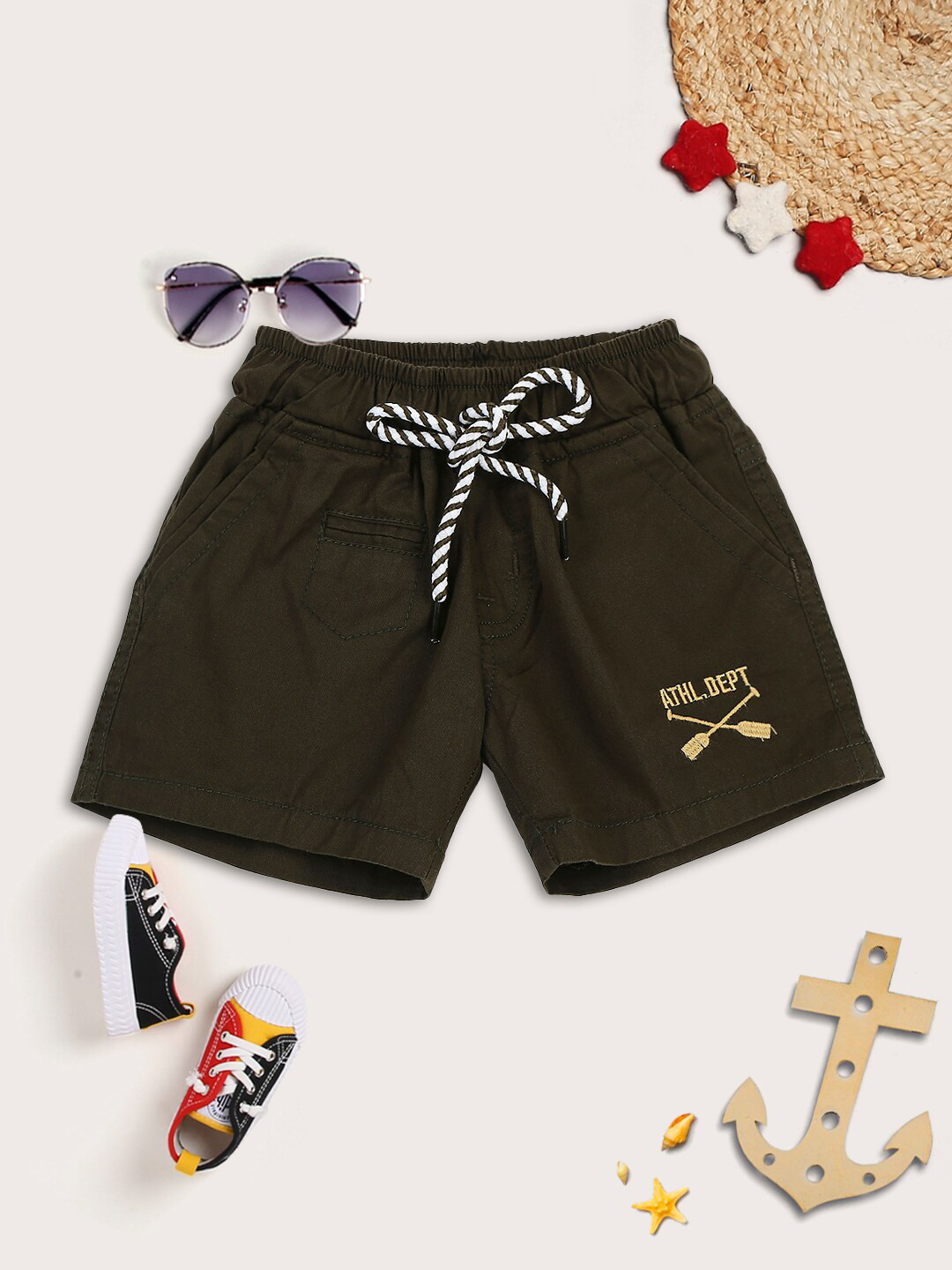 MeeMee Boys Olive Green Shorts