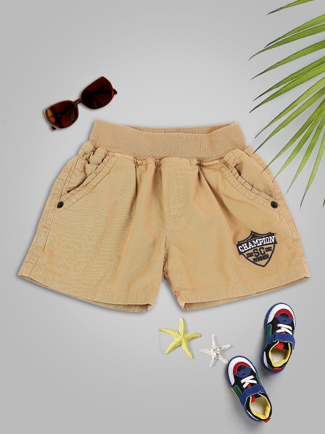 MeeMee Boys Khaki Cotton Shorts