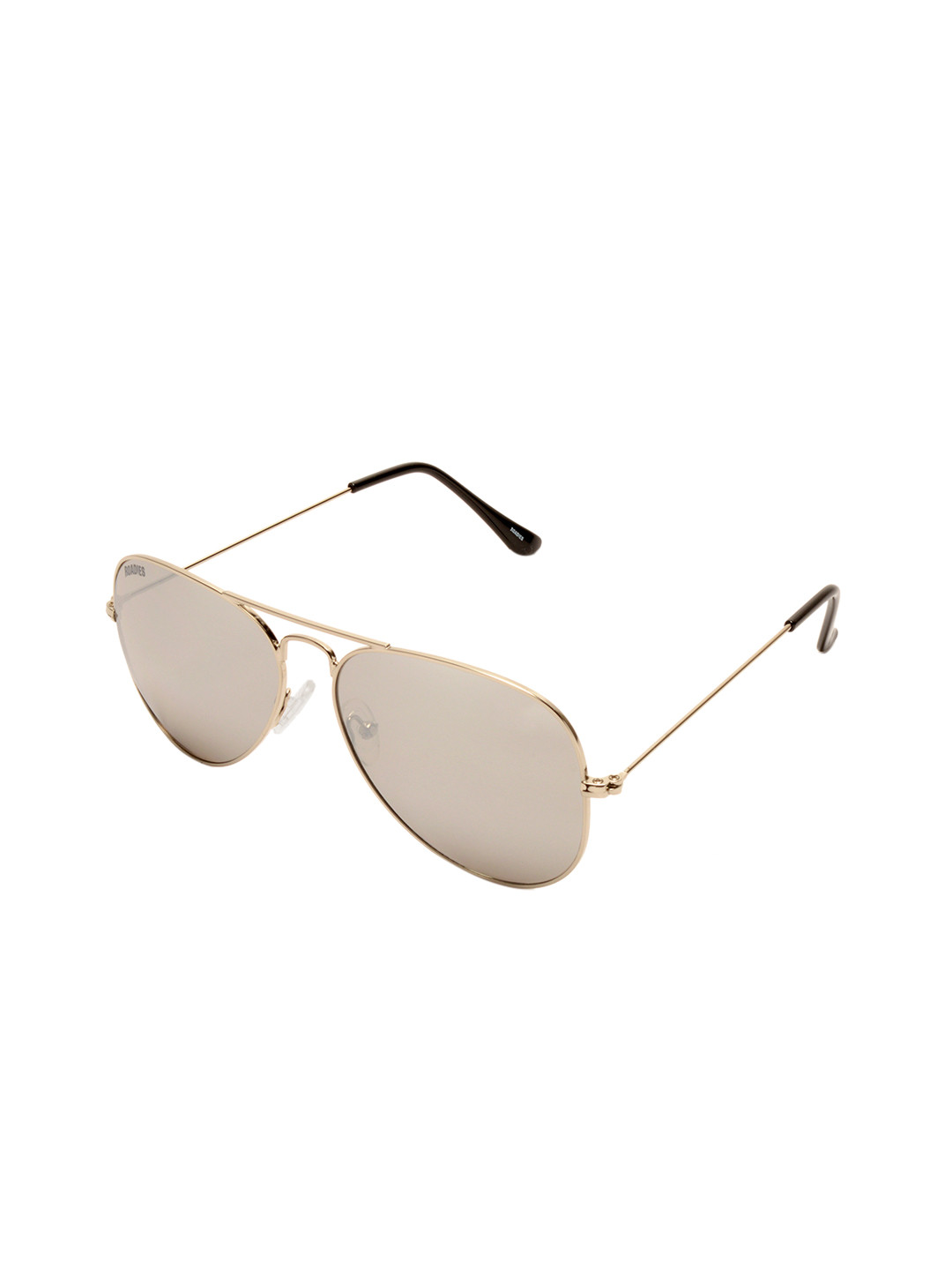 Roadies Unisex Mirrored Lens & Gold-Toned Aviator Sunglasses with UV Protected Lens