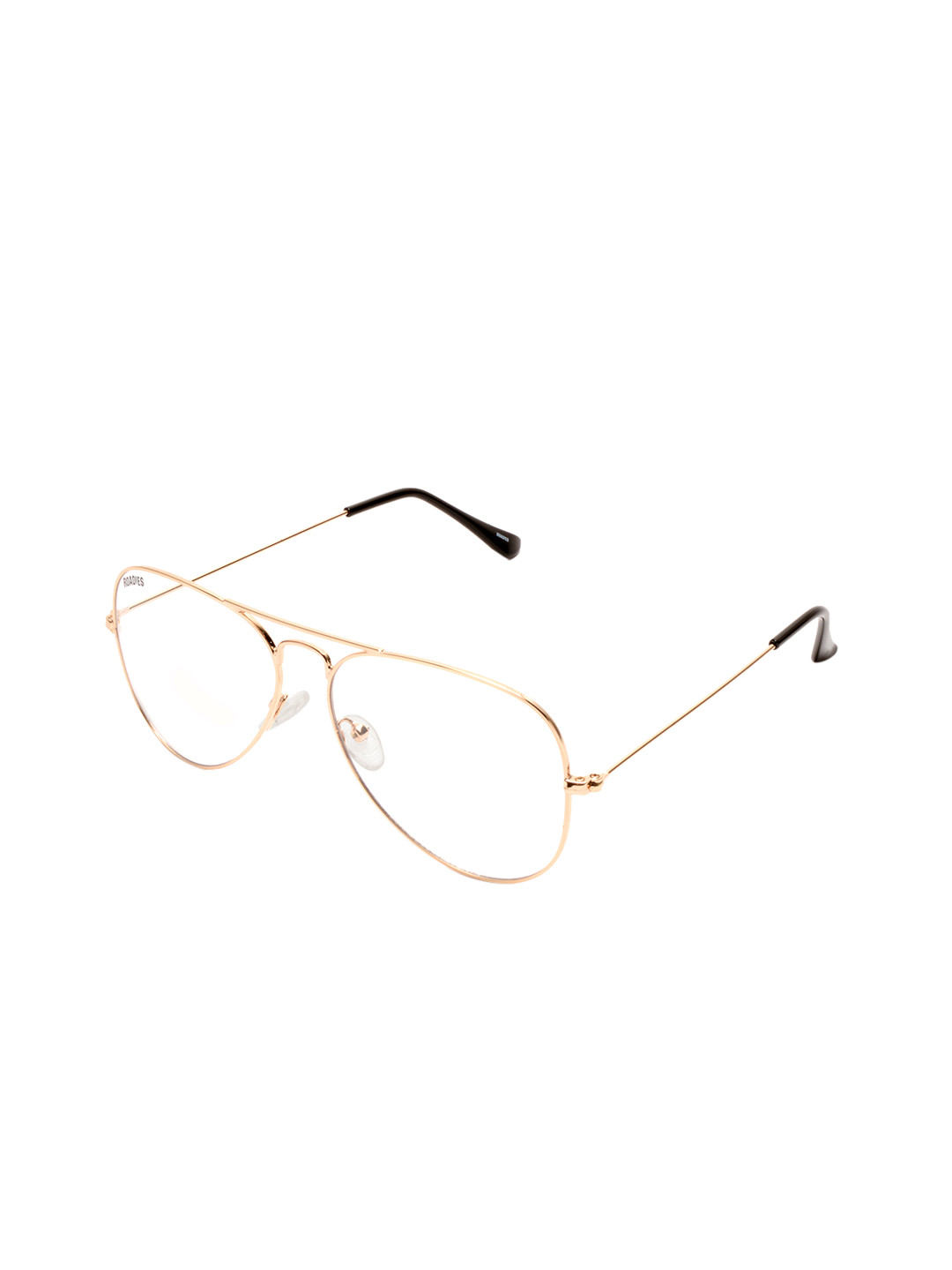 Roadies Unisex Clear Lens & Gold-Toned Aviator Sunglasses with UV Protected Lens