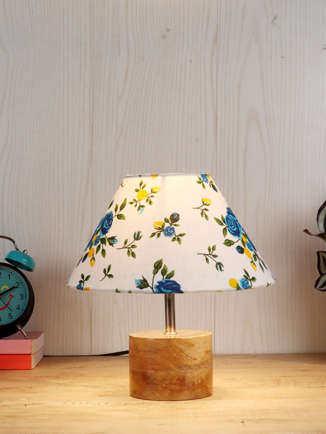 Devansh White & Brown Table Lamp with Shade