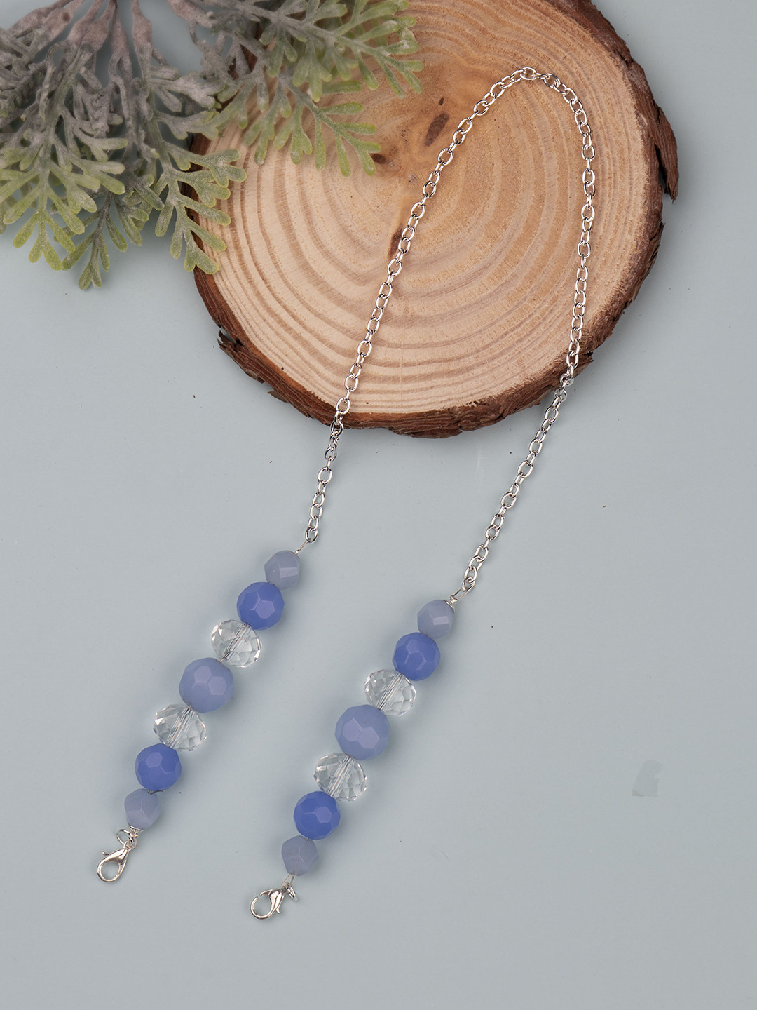 Arendelle Girls Blue Crystal Beads Mask Chain