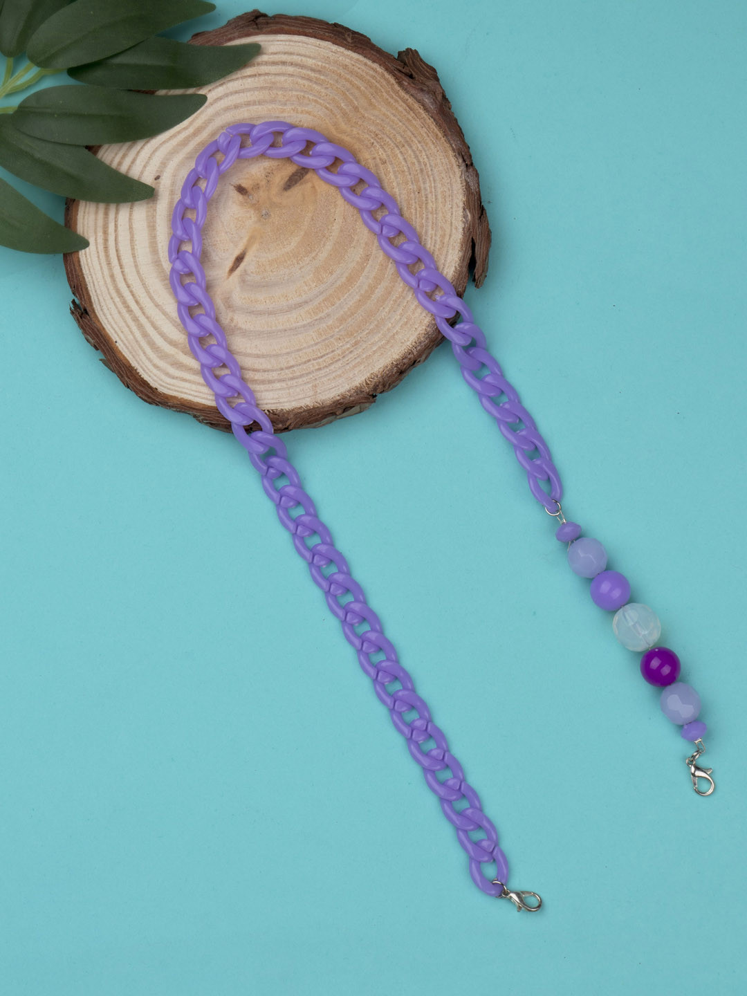 Arendelle Girls Purple Crystal Beads Mask Chain