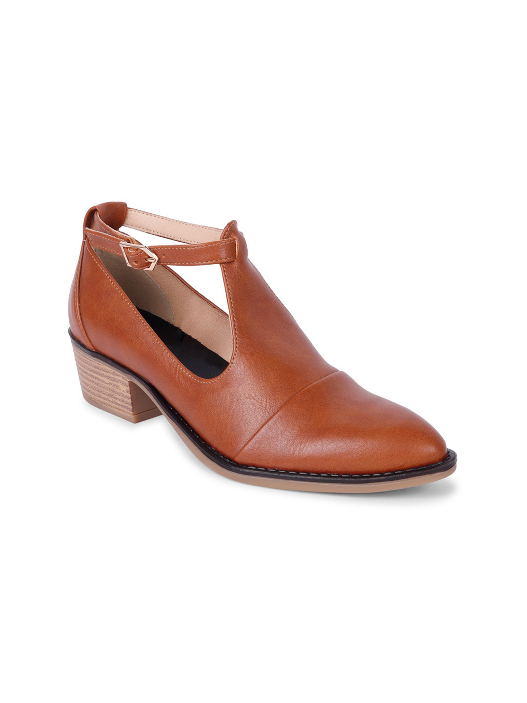 PEPITOES Tan Block Pumps
