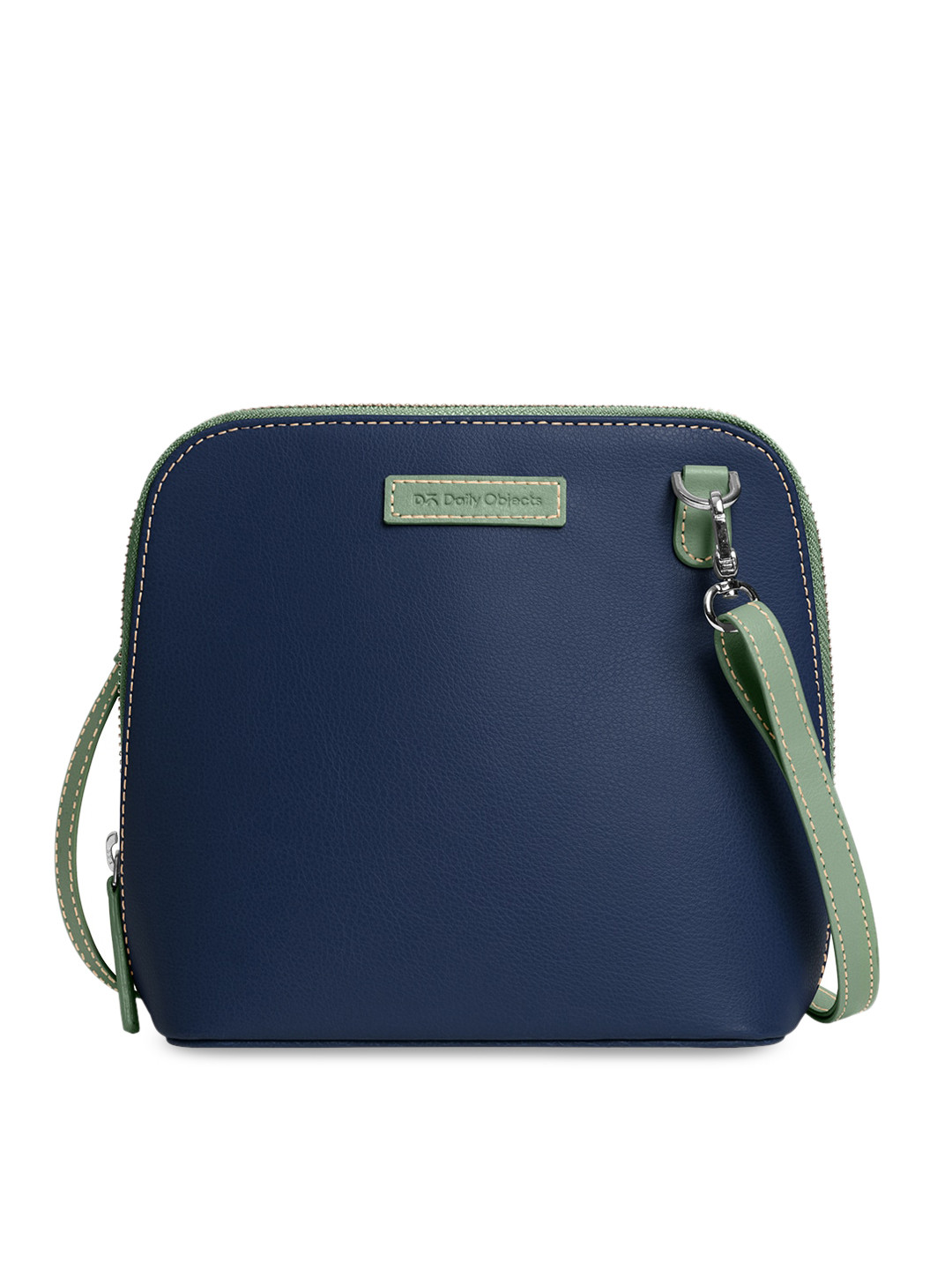DailyObjects Blue PU Structured Trapeze Crossbody Sling Bag