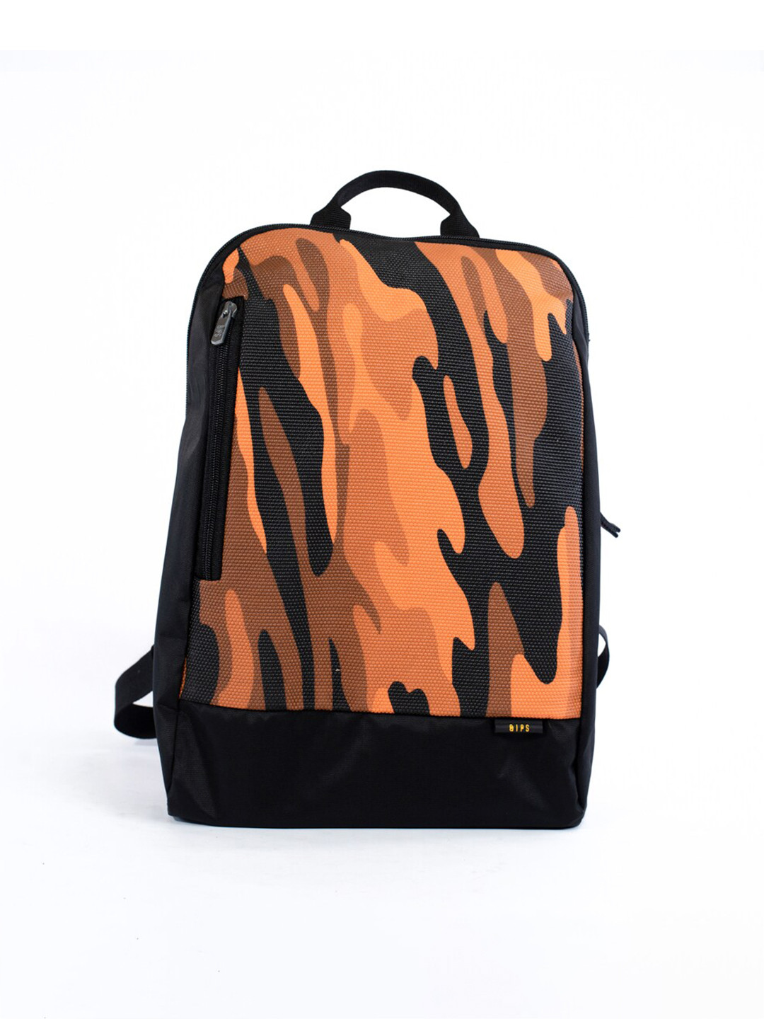 QIPS Unisex Orange & Black Camouflage Backpack