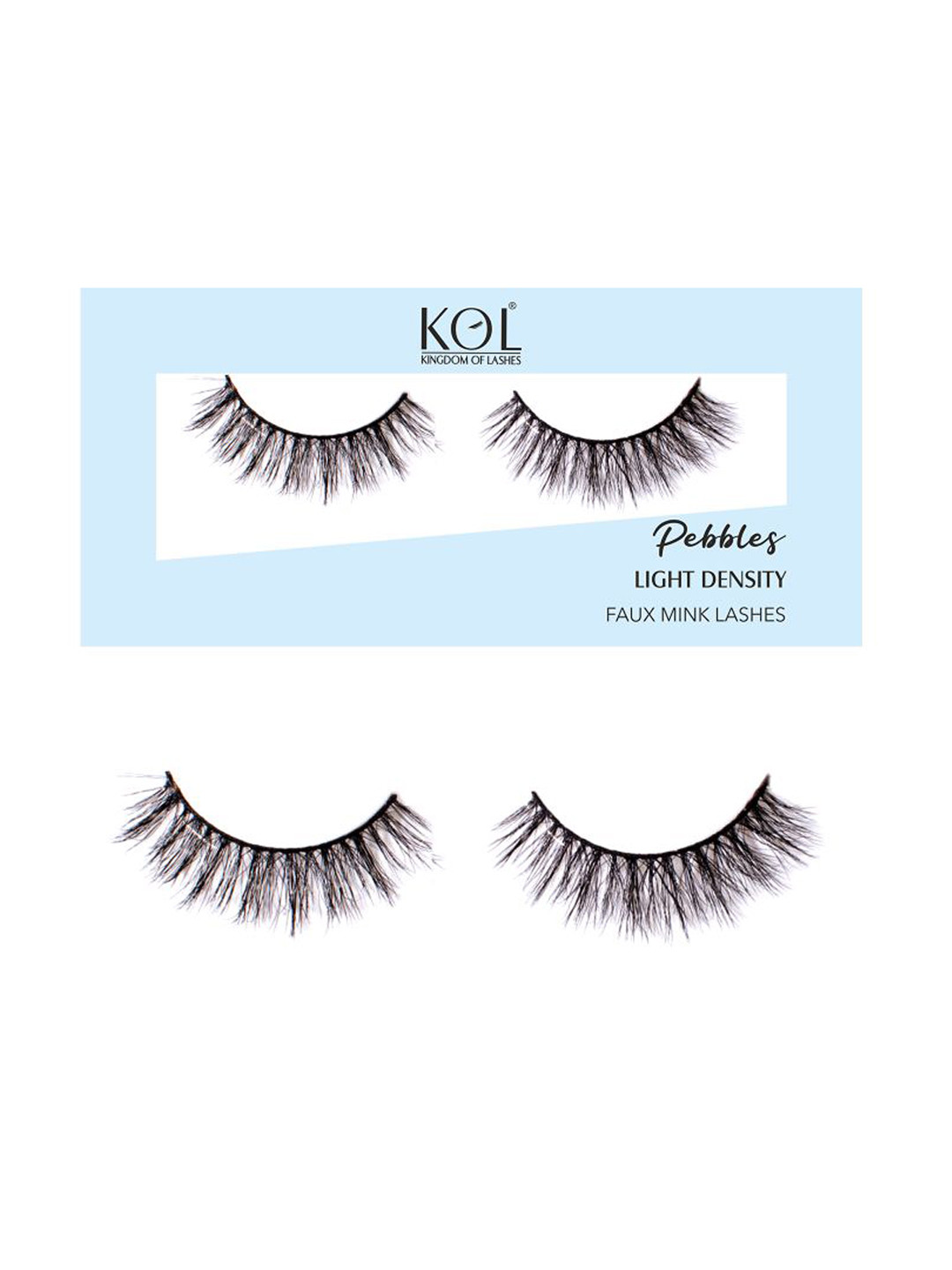 KINGDOM OF LASHES Pebbles Light Density Black Faux Mink False Eyelashes
