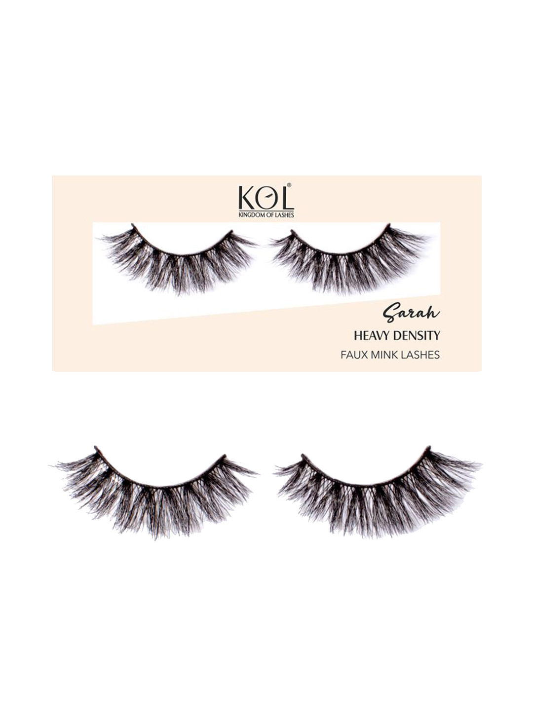 KINGDOM OF LASHES Sarah Heavy Density Black Faux Mink False Eyelashes