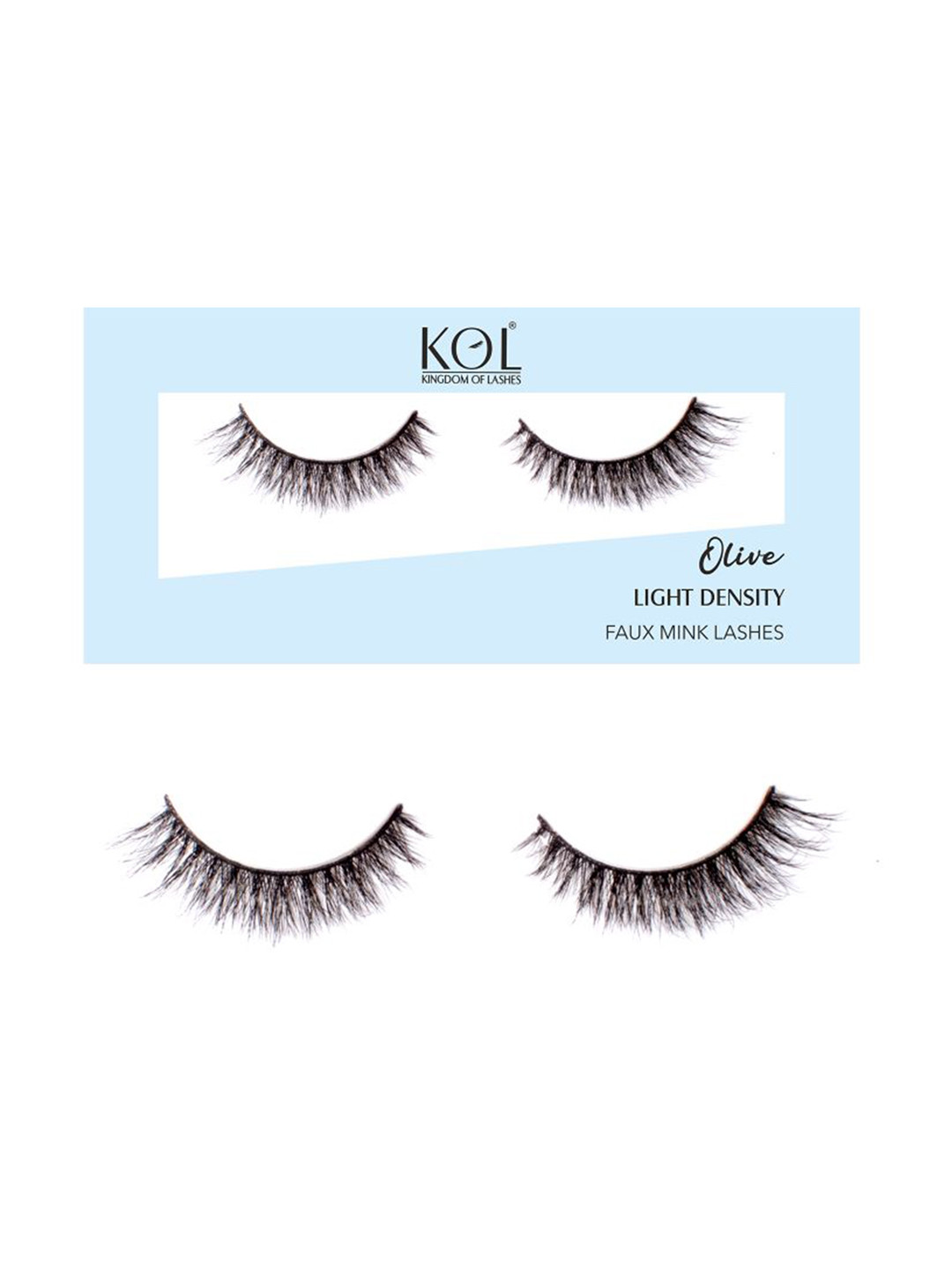 KINGDOM OF LASHES Olive Light Density Black Faux Mink False Eyelashes