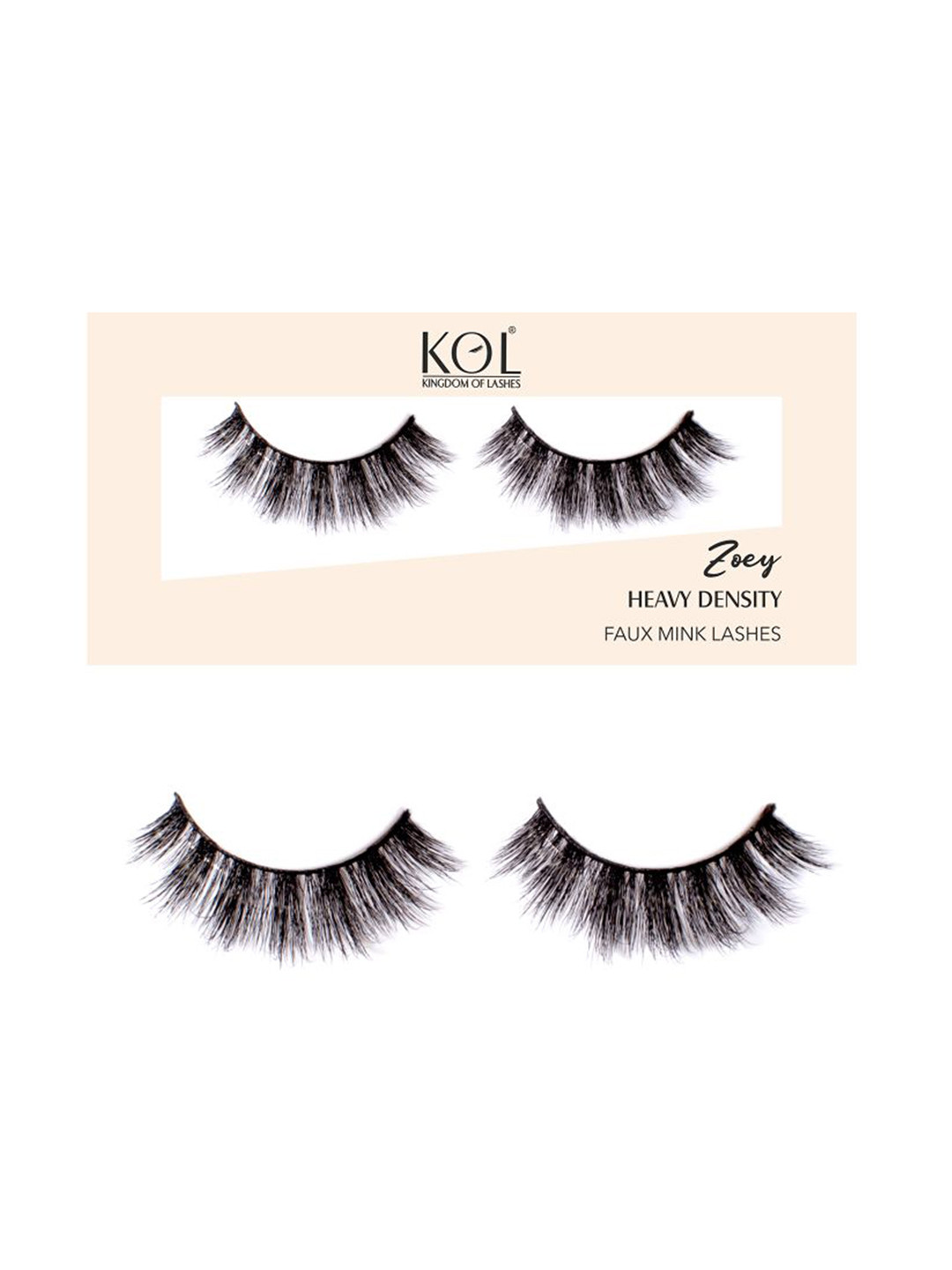 KINGDOM OF LASHES Zoey Heavy Density Black Faux Mink False Eyelashes