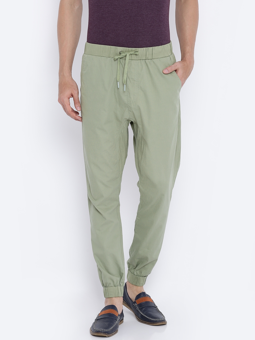 Buy URBAN EAGLE by Pantaloons Men Brown Solid Regular Fit Jogger Trousers  online  Looksgudin