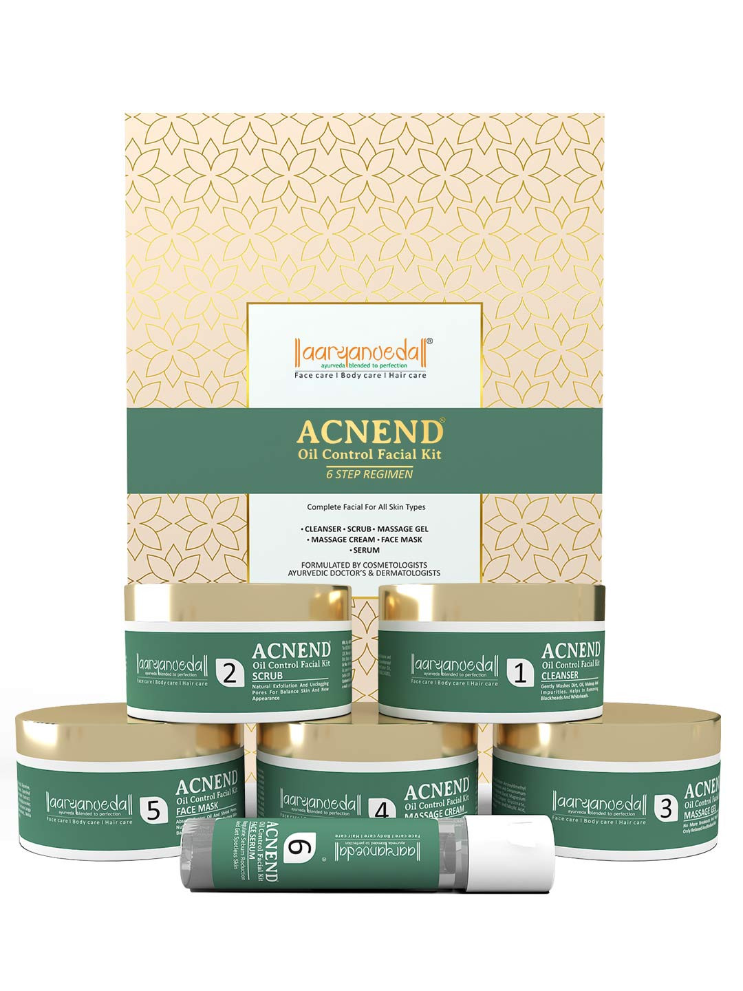 Aryanveda Acnend Oil Control Complete Facial Kit for All Skin Types - 260 g