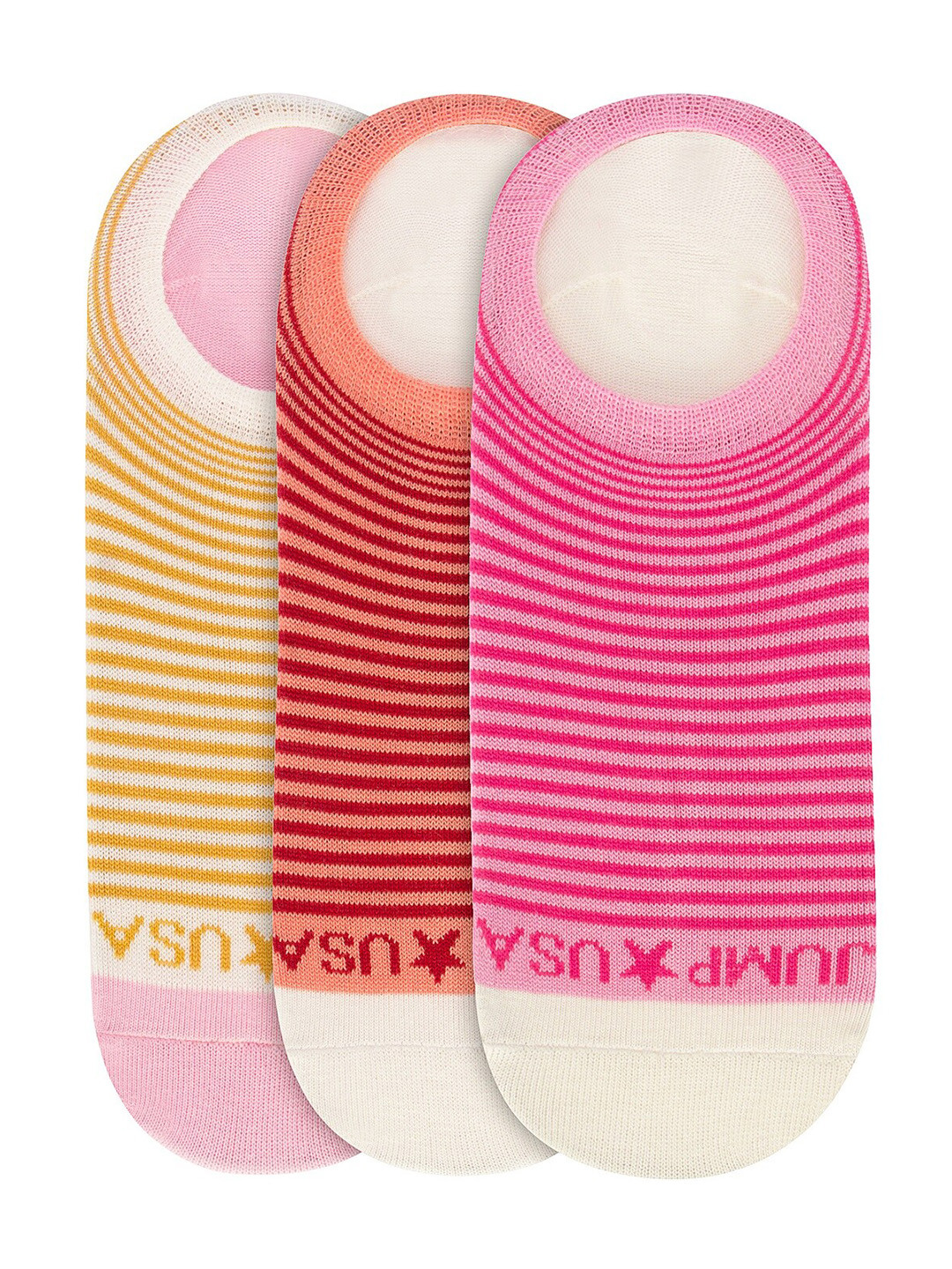 JUMP USA Women Pack Of 3 Pink & Red Socks