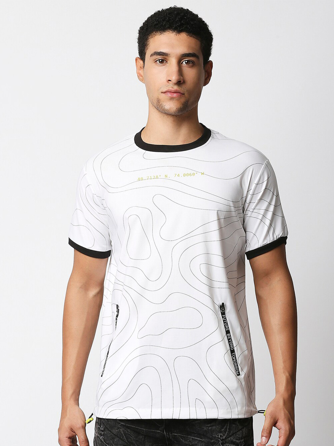 WAIMEA Men Off White Printed T-shirt