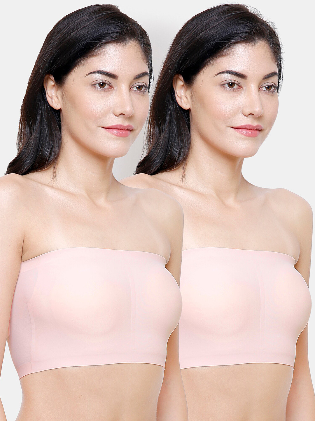 FashionRack Set Of 2 Beige Bandeau Lightly Padded & Non Wired Bra