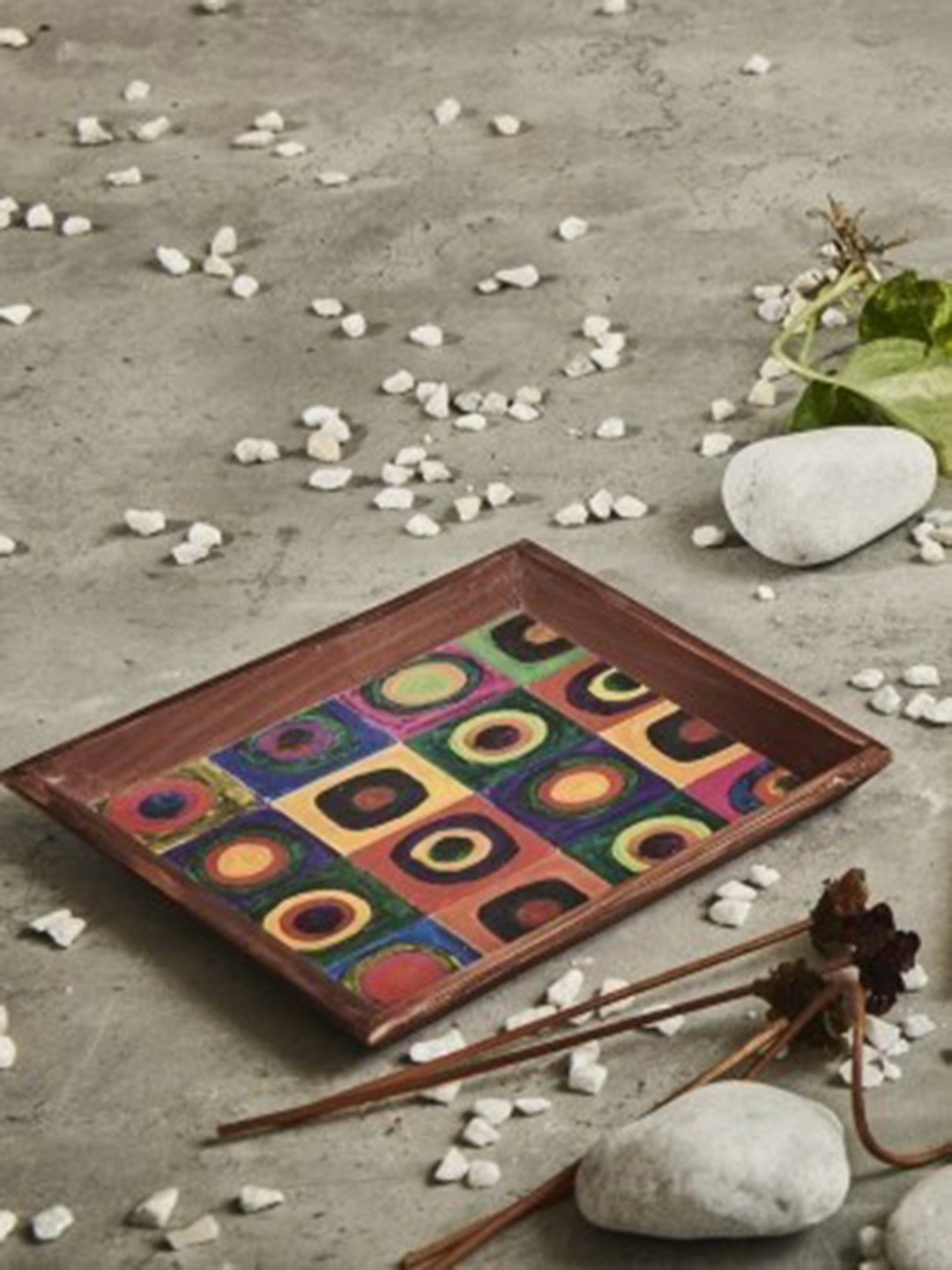 A Tiny Mistake Brown Printed Trays