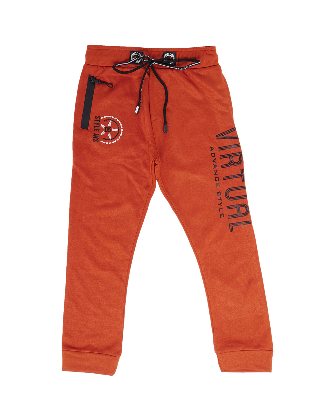 earth conscious Boys Red & Black Printed Relaxed-Fit Joggers