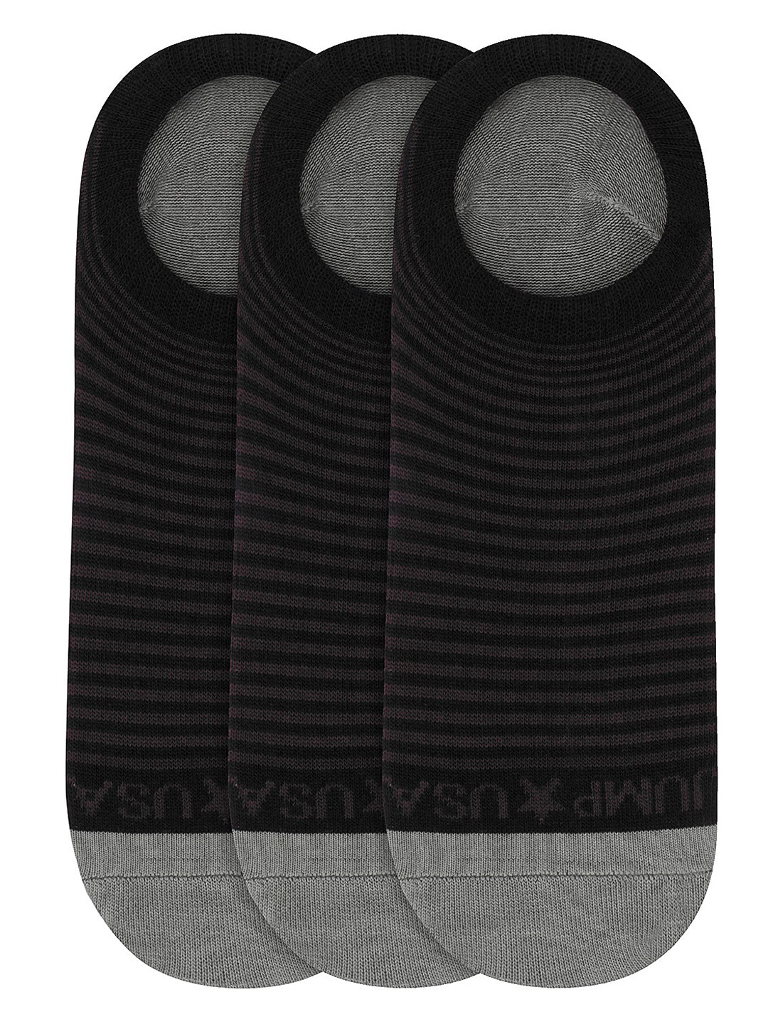 JUMP USA Men Pack Of 3 Striped Shoe Liners