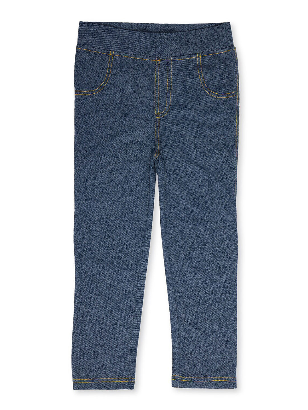 earth conscious Girls Blue Solid Relaxed-Fit Denim Jeggings