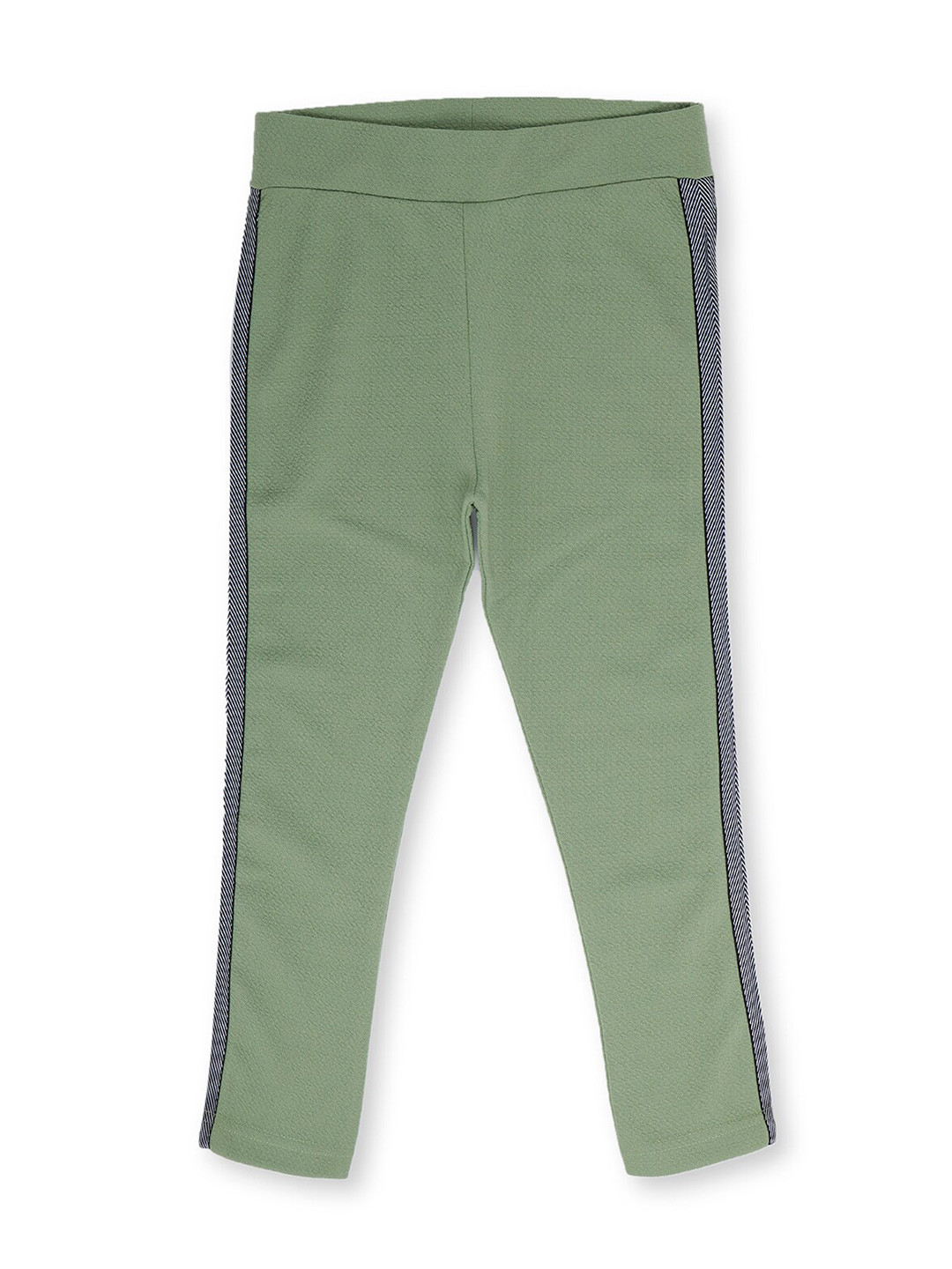 earth conscious Girls Green Solid Tapered Woven Jeggings