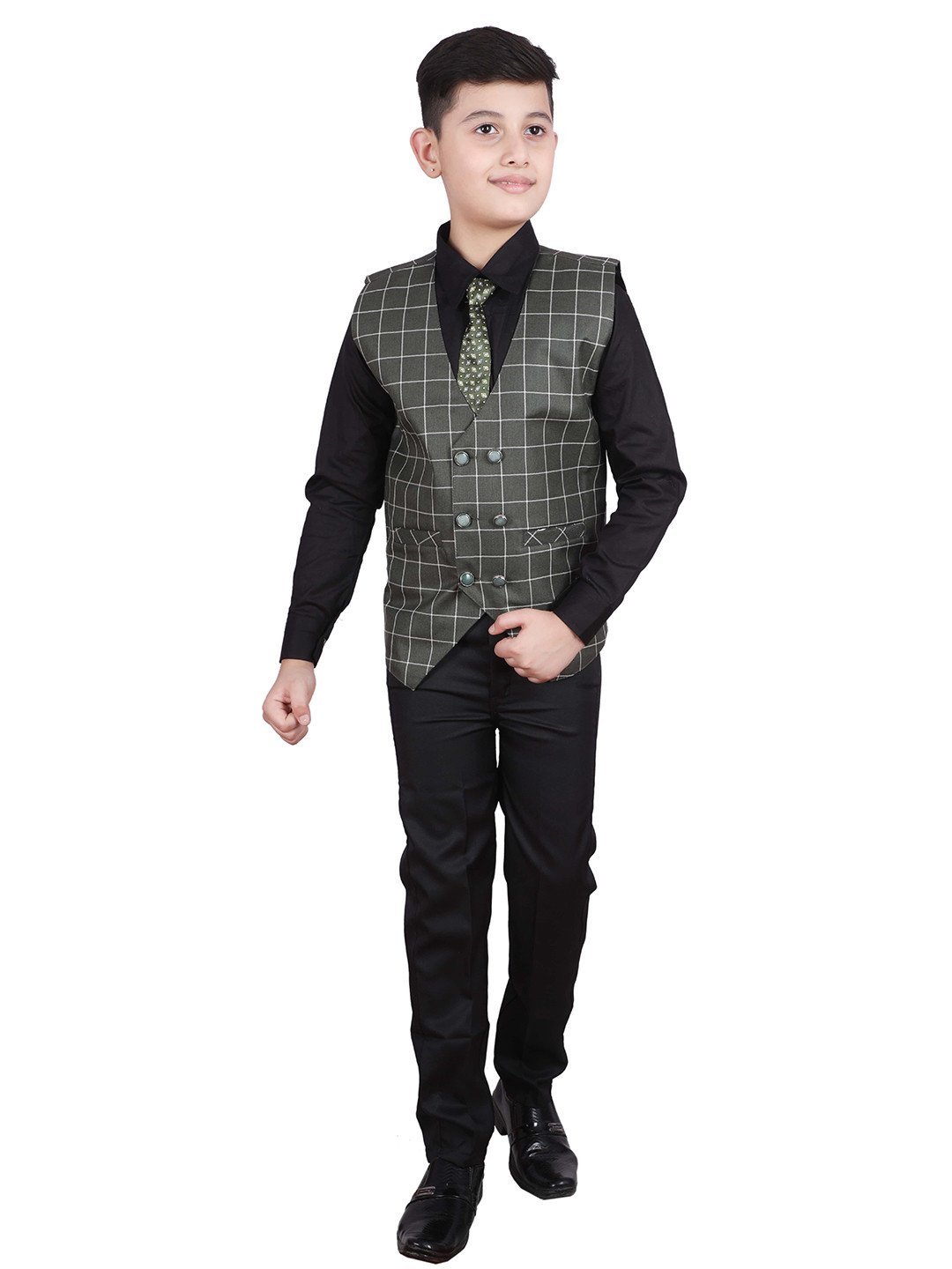 Pro-Ethic STYLE DEVELOPER Boys Green & Black 3 Piece Suit