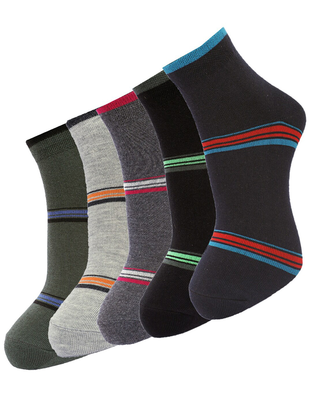 Dollar Socks Pack of 5  Men Assorted Ankle Length Socks